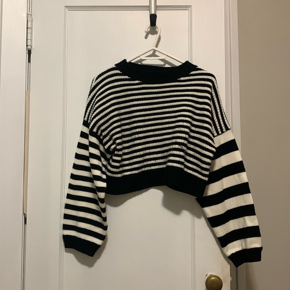 Hot & Delicious Cropped Striped Sweater - Picture 1 of 2